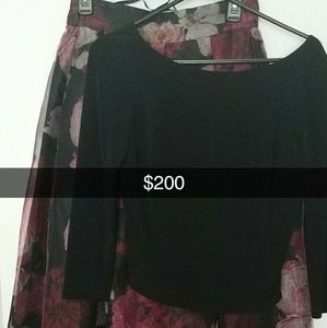 Tea length skirt and 3/4 sleeve top